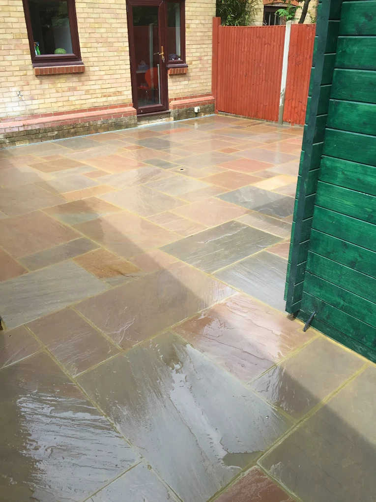 Indian sandstone patio project in Farnborough, Hampshire — project 10