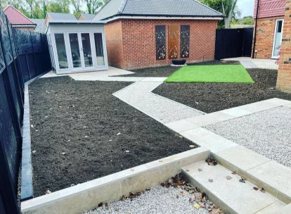 Garden path and paving in a Farnborough garden